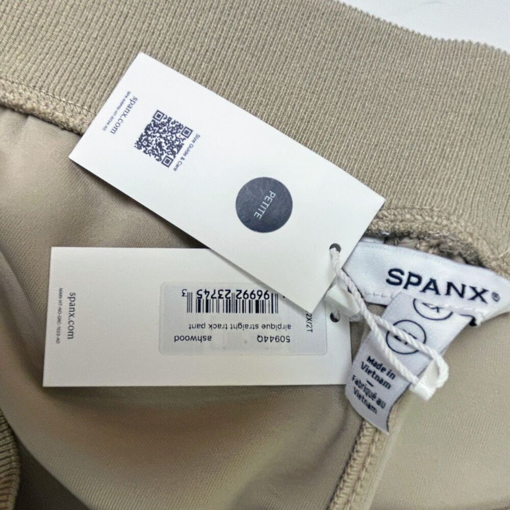 NWT Spanx Airpique Straight Track Pants Split Hem Ashwood Tan Travel 2X Petite - Picture 13 of 16